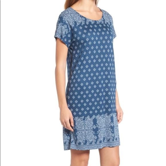 Lucky Brand Blue Paisley Bandana Shift Tee Dress - Picture 2 of 8
